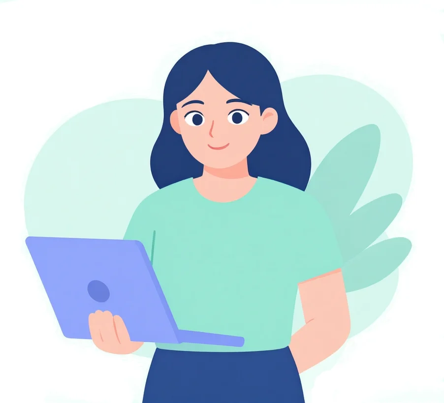 Сотрудница с ноутбуком: все обращения в одной платформе